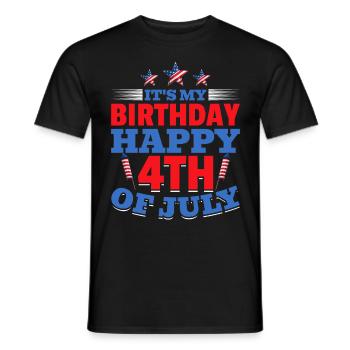 It's My Birthday Happy 4th Of July - Männer T-Shirt - Schwarz - Vorne - AI Model Male 178 light (178cm)