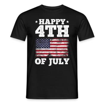 Patriotic Day 4th Of July US Flag Happy 4th Of - Männer T-Shirt - Schwarz - Vorne - AI Model Male 178 light (178cm)