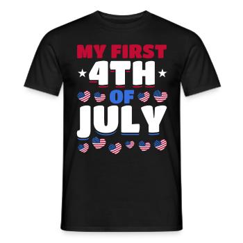 Journée patriotique Drapeau américain 4 juillet Fête Ma première - T-shirt homme - noir - Devant - AI Model Male 178 light (178cm)