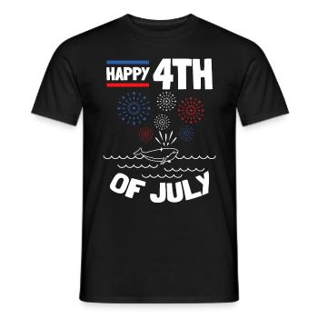 Joyeux 4 juillet Baleine 4 juillet bébé - T-shirt homme - noir - Devant - AI Model Male 178 light (178cm)
