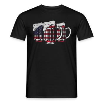 US Flag Beer 4th Of July Patriotic Day 4th Of July - Men's T-Shirt - black - Front - AI Model Male 178 light (178cm)