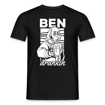 Ben Drankin Drôle de bière Boire de la bière 4 juillet - T-shirt homme - noir - Devant - AI Model Male 178 light (178cm)