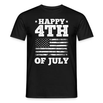 Joyeux 4 juillet Drapeau américain 4 juillet américain - T-shirt homme - noir - Devant - AI Model Male 178 light (178cm)