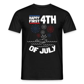 Fête de la fête de grossesse Baby Shower Happy First 4th Of - T-shirt homme - noir - Devant - AI Model Male 178 light (178cm)