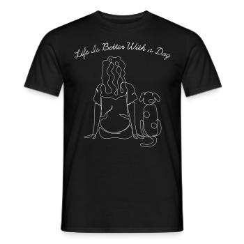 DOGS BETTER DOGS PET DOG LOVE WAU MOTIF - Men's T-Shirt - black - Front - AI Model Male 178 light (178cm)