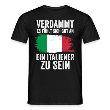 Italia Italien Italiener Italienisches - Männer T-Shirt - Schwarz - Vorne - AI Model Male 178 light (178cm)