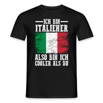 Italia Italien Italiener Italienisches - Männer T-Shirt - Schwarz - Vorne - AI Model Male 178 light (178cm)