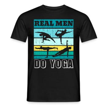 Ich mache Yoga, um den Wahnsinn zu vertreiben Yoga - Männer T-Shirt - Schwarz - Vorne - AI Model Male 178 light (178cm)