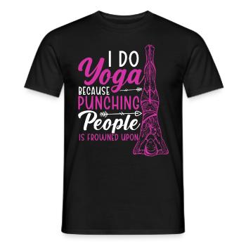 Yoga Lovers Meditation Fitness Exercise Meditate - Men's T-Shirt - black - Front - AI Model Male 178 light (178cm)