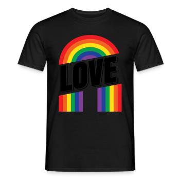 Pride Heart Lgbtq Bisexual Rainbow Love Transgende - Männer T-Shirt - Schwarz - Vorne - AI Model Male 178 light (178cm)