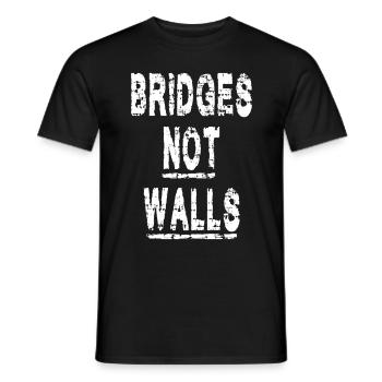 Démonstration de Bridges not Walls - T-shirt homme - noir - Devant - AI Model Male 178 light (178cm)