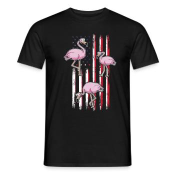Patriotic Flamingo US Flag 4th Of July Flamingo - Männer T-Shirt - Schwarz - Vorne - AI Model Male 178 light (178cm)