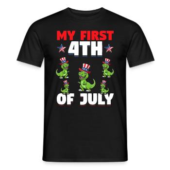 Patriotic Dino Patriotic Dinosaur My First 4th Of - Männer T-Shirt - Schwarz - Vorne - AI Model Male 178 light (178cm)