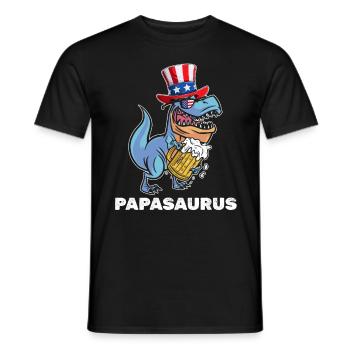 Patriotic Day Papa Dinosaur 4th Of July Dino - Männer T-Shirt - Schwarz - Vorne - AI Model Male 178 light (178cm)