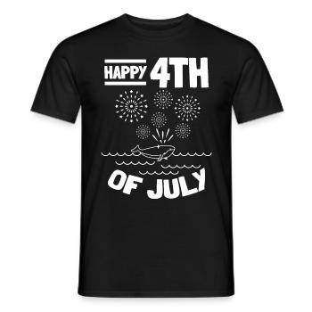 Happy 4th Of July Whale American 4th Of July - Männer T-Shirt - Schwarz - Vorne - AI Model Male 178 light (178cm)