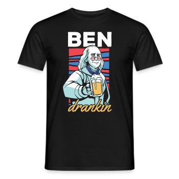 Ben Drankin Funny Benjamin Quote Beer 4th Of July - Männer T-Shirt - Schwarz - Vorne - AI Model Male 178 light (178cm)