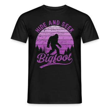 Cache-cache Bigfoot Nature Lovers Forest Nature - T-shirt homme - noir - Devant - AI Model Male 178 light (178cm)