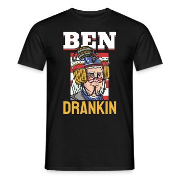 Ben Drankin Drôle Benjamin Quote Bière 4 juillet - T-shirt homme - noir - Devant - AI Model Male 178 light (178cm)