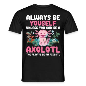 Axolotl Amphibie Lurch Salamander - Männer T-Shirt - Schwarz - Vorne - AI Model Male 178 light (178cm)