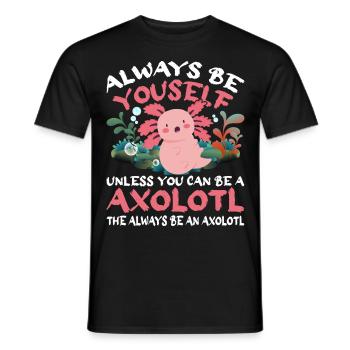 Axolotl Amphibian Lurch Salamander - Men's T-Shirt - black - Front - AI Model Male 178 light (178cm)