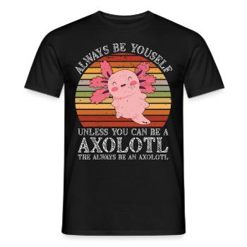 Axolotl Amphibian Lurch Salamander - Men's T-Shirt - black - Front - AI Model Male 178 light (178cm)