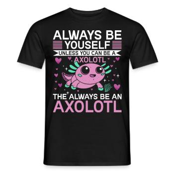 Axolotl Amphibie Lurch Salamander - Männer T-Shirt - Schwarz - Vorne - AI Model Male 178 light (178cm)