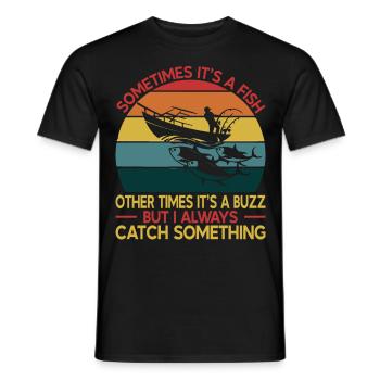Pêche Pêche Pêcheur Pêche Canne à pêche - T-shirt homme - noir - Devant - AI Model Male 178 light (178cm)