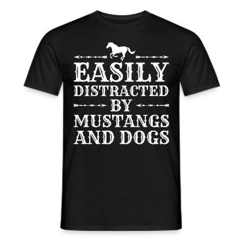 Hunde Pferde Pitbull Buldogge Terrier - Männer T-Shirt - Schwarz - Vorne - AI Model Male 178 light (178cm)
