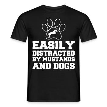 Hunde Pferde Pitbull Buldogge Terrier - Männer T-Shirt - Schwarz - Vorne - AI Model Male 178 light (178cm)