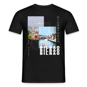 Bilbao Spanien Stadt Skyline Heimat Liebe Urlaub - Männer T-Shirt - Schwarz - Vorne - AI Model Male 178 light (178cm)