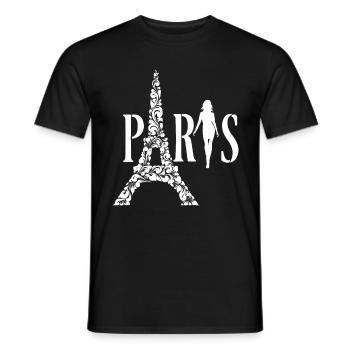 Eiffelturm Blumen Paris in Frankreich - Männer T-Shirt - Schwarz - Vorne - AI Model Male 178 light (178cm)