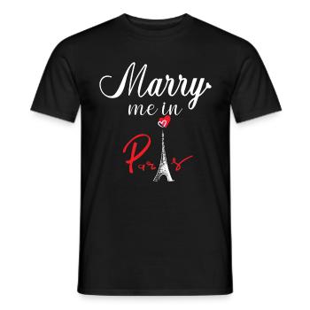 Hochzeit auf Eiffelturm in Paris Frankreich - Männer T-Shirt - Schwarz - Vorne - AI Model Male 178 light (178cm)