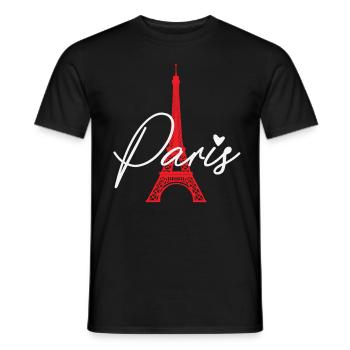Paris Eiffelturm französisch Frankreich - Männer T-Shirt - Schwarz - Vorne - AI Model Male 178 light (178cm)
