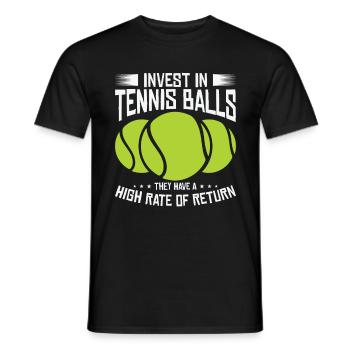 Joueur de tennis Raquette de tennis Balle de tennis - T-shirt homme - noir - Devant - AI Model Male 178 light (178cm)