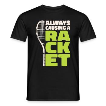 Joueur de tennis Raquette de tennis Balle de tennis - T-shirt homme - noir - Devant - AI Model Male 178 light (178cm)