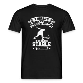 Joueur de tennis Raquette de tennis Balle de tennis - T-shirt homme - noir - Devant - AI Model Male 178 light (178cm)