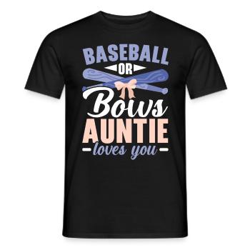 Baseball oder Bögen Tante liebt dich Baby Reveal - Männer T-Shirt - Schwarz - Vorne - AI Model Male 178 light (178cm)