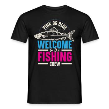 Rosa oder blau Willkommen bei der Fischer-Crew - Männer T-Shirt - Schwarz - Vorne - AI Model Male 178 light (178cm)