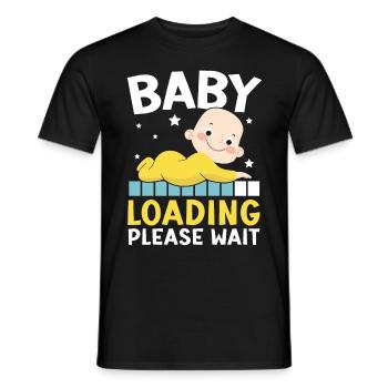 Baby Loading Bitte warten Baby Reveal Baby Shower - Männer T-Shirt - Schwarz - Vorne - AI Model Male 178 light (178cm)