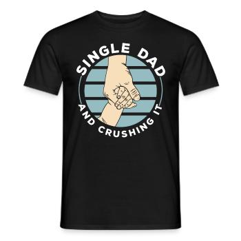 Single father and the best father of all - Men's T-Shirt - black - Front - AI Model Male 178 light (178cm)