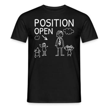 Position Open Single Dad Father's Day Father Daddy - Men's T-Shirt - black - Front - AI Model Male 178 light (178cm)