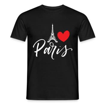 Paris Herz Eiffelturm auf Französisch Frankreich - Männer T-Shirt - Schwarz - Vorne - AI Model Male 178 light (178cm)