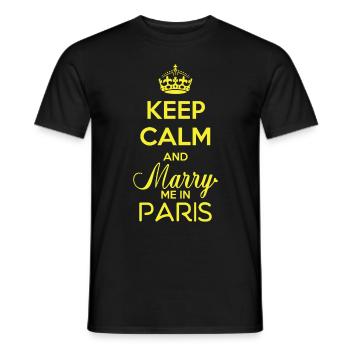 Mariage à Paris avec la Tour Eiffel - T-shirt homme - noir - Devant - AI Model Male 178 light (178cm)
