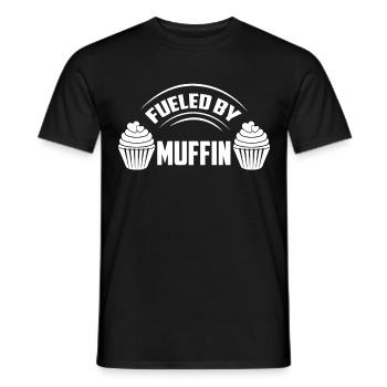 Filled with muffins and cream tarts - Men's T-Shirt - black - Front - AI Model Male 178 light (178cm)