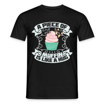 Muffin ein Stück ist wie eine Umarmung - Männer T-Shirt - Schwarz - Vorne - AI Model Male 178 light (178cm)