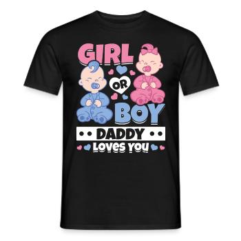 Girl or boy dad loves you newborn - Men's T-Shirt - black - Front - AI Model Male 178 light (178cm)