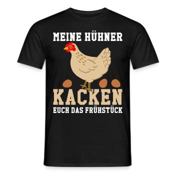 Ich liebe Hühner die Kacken Frühstück Hünerzüchter - Männer T-Shirt - Schwarz - Vorne - AI Model Male 178 light (178cm)
