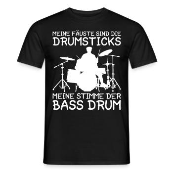 Drummer Drumsticks Schlagzeug Musiker - Männer T-Shirt - Schwarz - Vorne - AI Model Male 178 light (178cm)