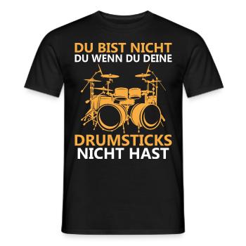 Drummer Drumsticks Schlagzeug Musiker - Männer T-Shirt - Schwarz - Vorne - AI Model Male 178 light (178cm)