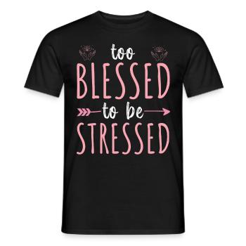 Zu gesegnet, um gestresst zu sein, lustiges Yoga-Zen - Männer T-Shirt - Schwarz - Vorne - AI Model Male 178 light (178cm)